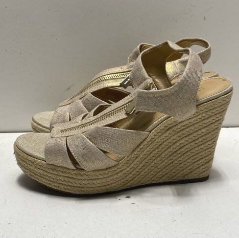 Michael Kors Beige Wedge Sandals Size 7 - Picture 3 of 6
