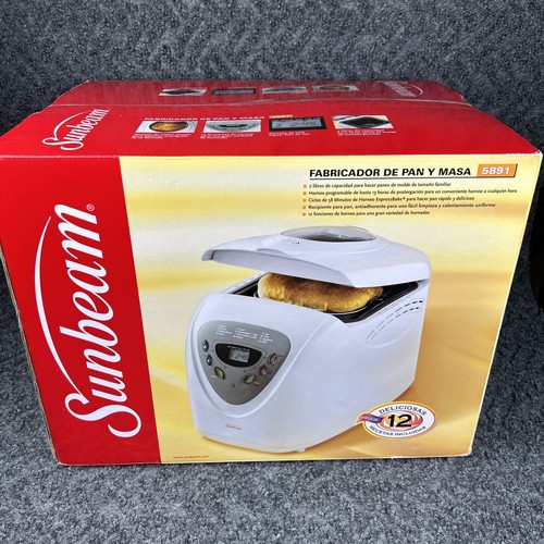 Macchina per il pane automatica Sunbeam 5891 bianca capacità 2 libbre -nuova con scatola - Foto 3 di 6