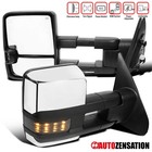 Fit 2007-2017 Toyota Tundra Chrome Power Heated Tow Mirrors Pair+BSM LED Signal