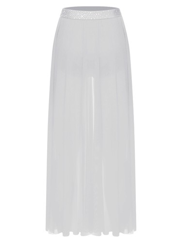 Damen Kleid Einteilig Langer Rock Karneval Tanzkleidung Tango Tanz Praxis Mesh - Bild 38 von 71