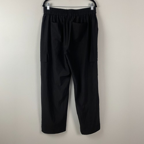 Lou & Grey Cargo Wide Leg Pull On Pants Size Large Pull On Black Stretch - Picture 4 of 9