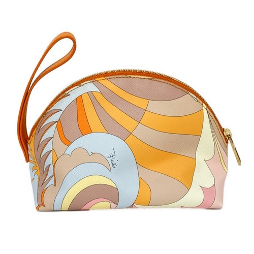 Auth EMILIO PUCCI - Dark yellow Light Blue Multi PVC Pouch - Picture 2 of 6