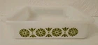 Vintage Glasbake Milk Glass 8" Pan J 2428 Green Pinwheels USA Ovenware L7