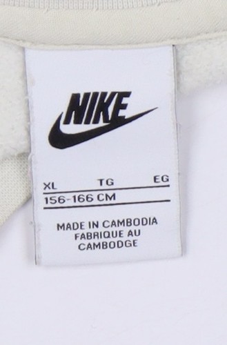Nike Girls Ivory XL Pullover Sweatshirt Long Sleeve Casual - Picture 3 of 12