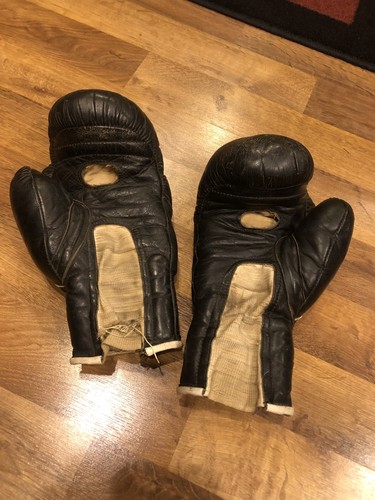 🥊🥊 One Pair/Set of Vintage Tuf Wear Black Boxing Gloves - Larger Size 🥊🥊 - Picture 4 of 12