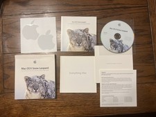 Apple Mac OS X Snow Leopard 10.6.3 Retail Box Set w/ Disc, Manual & Stickers