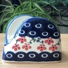 Bolesławiec Handmade Hand Painted Polish Pottery Table Top Napkin Holder Decor