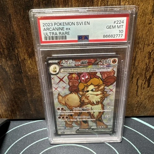 Pokémon TCG Arcanine ex 224/198 Scarlet & Violet Ultra Rare Full Art Holo PSA 10