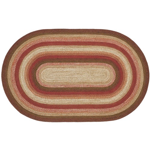Area Rug Ginger Spice Jute Primitive 60x96 Oval No Slip Braided Floor VHC Brands - Picture 7 of 7