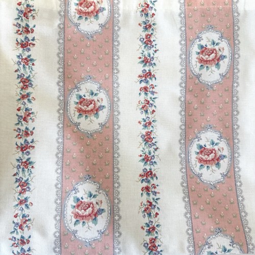 Pair Vintage Floral Regency Stripe Curtains 166cm Width 180cm Drop Pencil Pleat - Picture 7 of 14