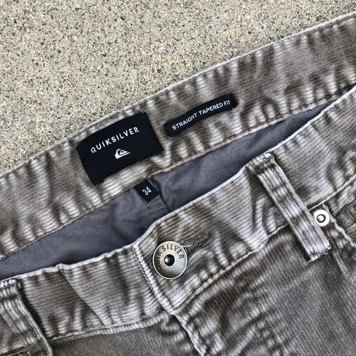 QUICKSILVER Straight Tapered Fit Cordhose Herren 34 Grau Chinohose - Bild 6 von 8