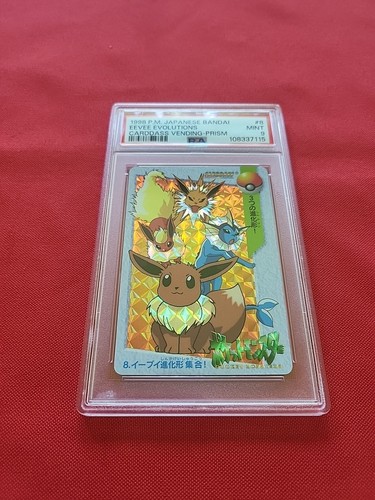Pokemon: Eevee Evolutions PRISM Bandai Carddass Anime 1998 Japanese - PSA 9 MINT - Picture 3 of 24