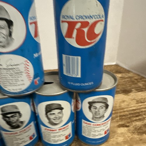 Lot 8 1970's RC Cola MLB Baseball Cans - Cincinnati Reds Big Red Machine - Picture 3 of 4