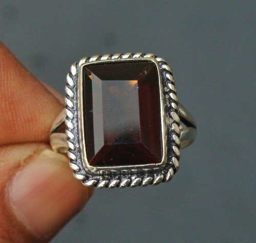 Attractive Smoky Quartz Gemstone Handmade Solid 925 Sterling Silver Jewelry Ring - Picture 2 of 3