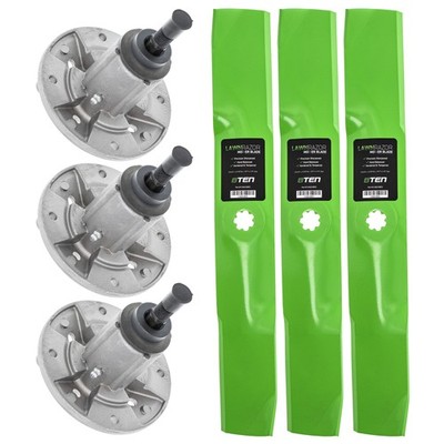 54 Inch Deck Spindle Blade Kit for Combo John Deere D170 G110 190C LA150 LA175