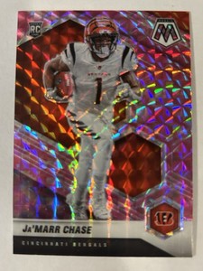 2021 Panini Mosaic - Rookies Ja'Marr Chase #307 Camo Pink Mosaic Prizm (RC)