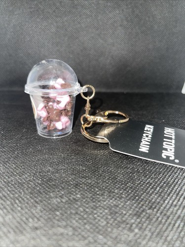 HOT TOPIC MULTI COLOR POPCORN IN ACRYLIC CUP FAKE FAST FOOD JUNK SNACK KEYCHAIN - Picture 3 of 4