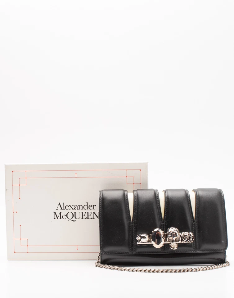 RRP€2490 ALEXANDER McQUEEN The Slash Leather Crossbody Bag Four Ring Skulls - Image 2 of 4