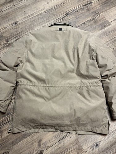 Rainforest Mens XL Removable Down Liner Leather Collar Beige Khaki Coat - Picture 6 of 13