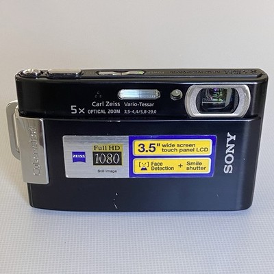 Sony Cyber Shot DSC-T200 8.1MP Digital Camera Black w/Battery