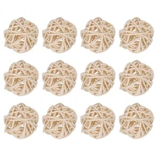 20 Pcs Wicker Rattan Balls 1.2" for Vase Fillers Party Decorative Natural Color