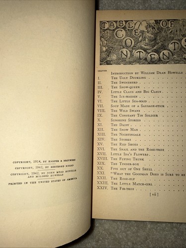 Hans Christian Andersen's Fairy Tales Wonder Stories 1942 Hardcover Illustrated - Picture 6 of 7