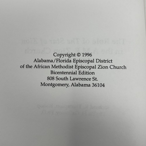 African Methodist Episcopal Zion Church 1796-1996 Role Of The Star Of Zion RARE - Bild 8 von 11