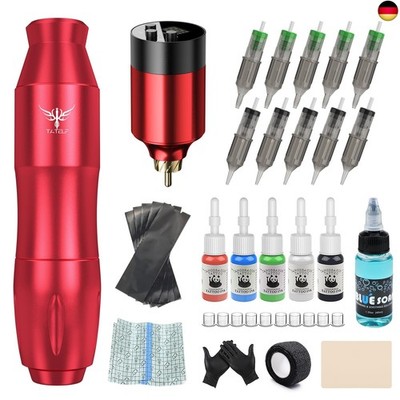 TATELF Tattoo Maschine Set Wireless Complete Kit Rotary Pen with 1500mAh