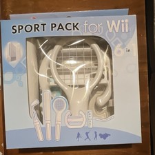 Wii Sport Pack 6-in-1 Controller Attachment Set w/ Tennis Baseball Golf