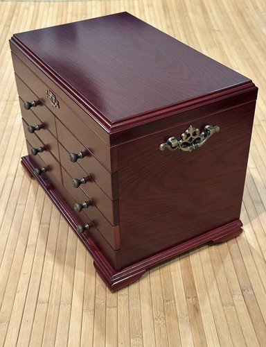 Thomas Paccioni Museum Serie Holz Schublade schwarz Samt gefüttert Schmuckkästchen mit Schlüssel - Bild 3 von 11