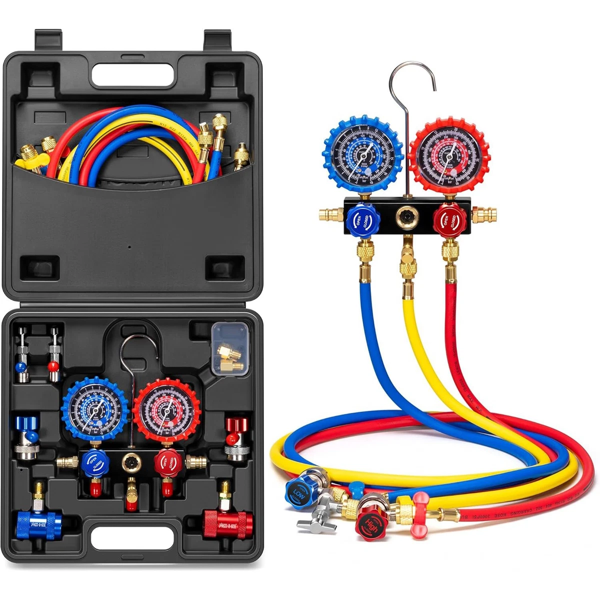 R-1234yf Refrigerant HVAC & Refrigeration: Manifold, Gauges&Hose