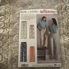 Simplicity 8518 Girls Pajama Pants Sewing Pattern Size Small Meduim Large Uncut