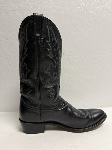 Dan Post 2110 R schwarz Leder Cowboy Western Naht Stiefel Herren Größe 10,5 D - Bild 10 von 13