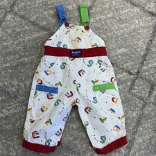 Vtg 90's OshKosh Baby Primary Color Overalls 6/9 Month USA