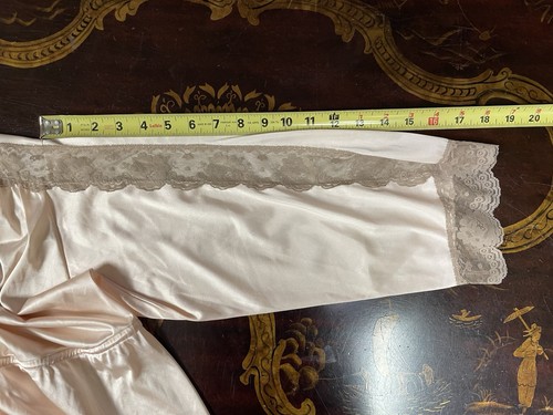 Vtg JC Penny Pink Brown Lace Peignoir Sleeveless Slip Long Nightgown & Robe XS - Picture 20 of 23