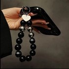 Bracelet breloque téléphone perlé avec perles lanière bracelet porte-clés pendentif