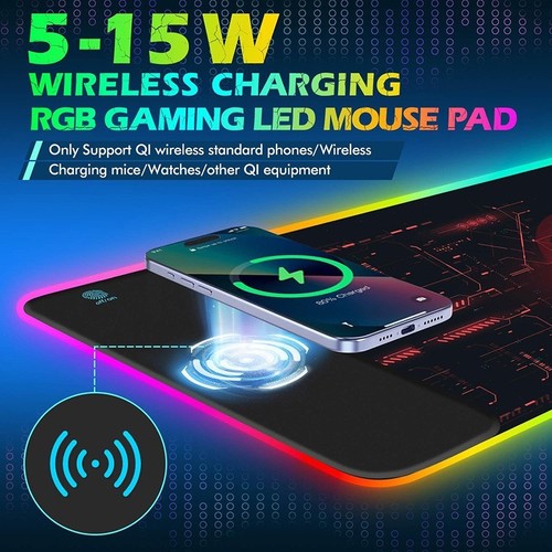Sleek For RGB Gaming Mouse Pad with Built In Wireless Charging Capability - Photo 11/11