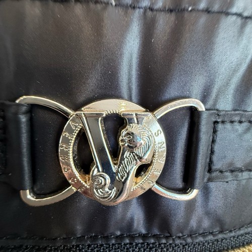 Versace Jeans Size 16 Aus (12 US) Authentic Black Puffer Jacket Gold Hardware - Picture 6 of 22