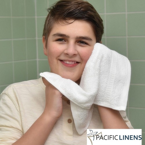 Washcloths 13x13 inch White 100% Cotton 12 Pack Highly Absorbent Face Towels - Picture 5 of 6