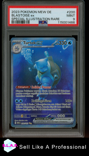 BLASTOISE EX SPECI4L ILLUSTRATION RARE POKEMON GERMAN MEW DE-151 2023 200 PSA 9