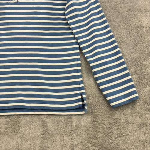 L.L. Bean Soft Cotton Rugby Henley Shirt Womens S Blue Rainbow Stripe Preppy - Picture 5 of 16