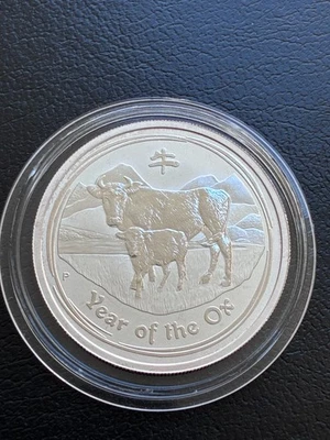 2009 1/2oz Silver YEAR of the OX Coin PERTH Australia Mint 999 silver bullion - Image 1 of 3