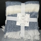 Darsee & David's Faux Mohair Throw Blanket 50X 60 Inches Blue/white  New