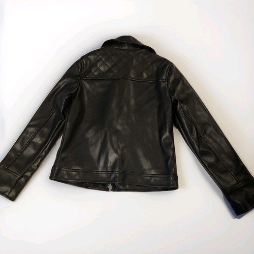 Art Class Jacket Girls Medium (7/8) Black Faux Leather Pleather Biker Moto  - Picture 4 of 11