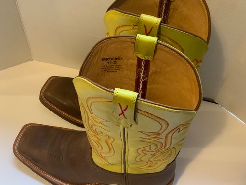 Twisted X Men's Cowboy Boots - Peanut & Lime Green - MRS0067 Sz 11D NEW - Picture 4 of 9