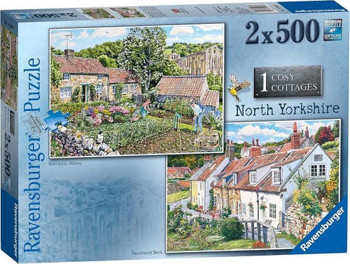 Cosy Cottage 2 x 500pc Puzzles Ravensburger North Yorkshire Cottage Puzzles - Afbeelding 1 van 7