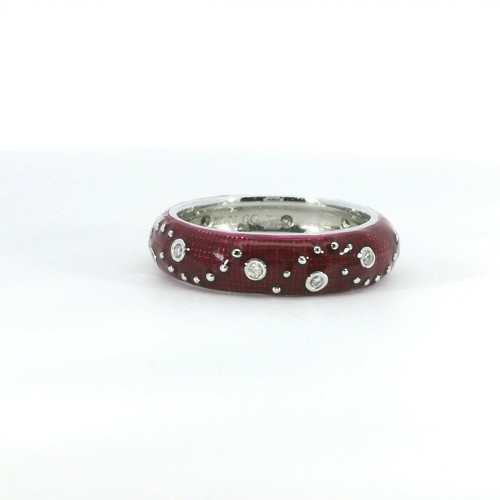 Hidalgo 18K Enamel Red Ring Size 6.25 - Picture 2 of 2