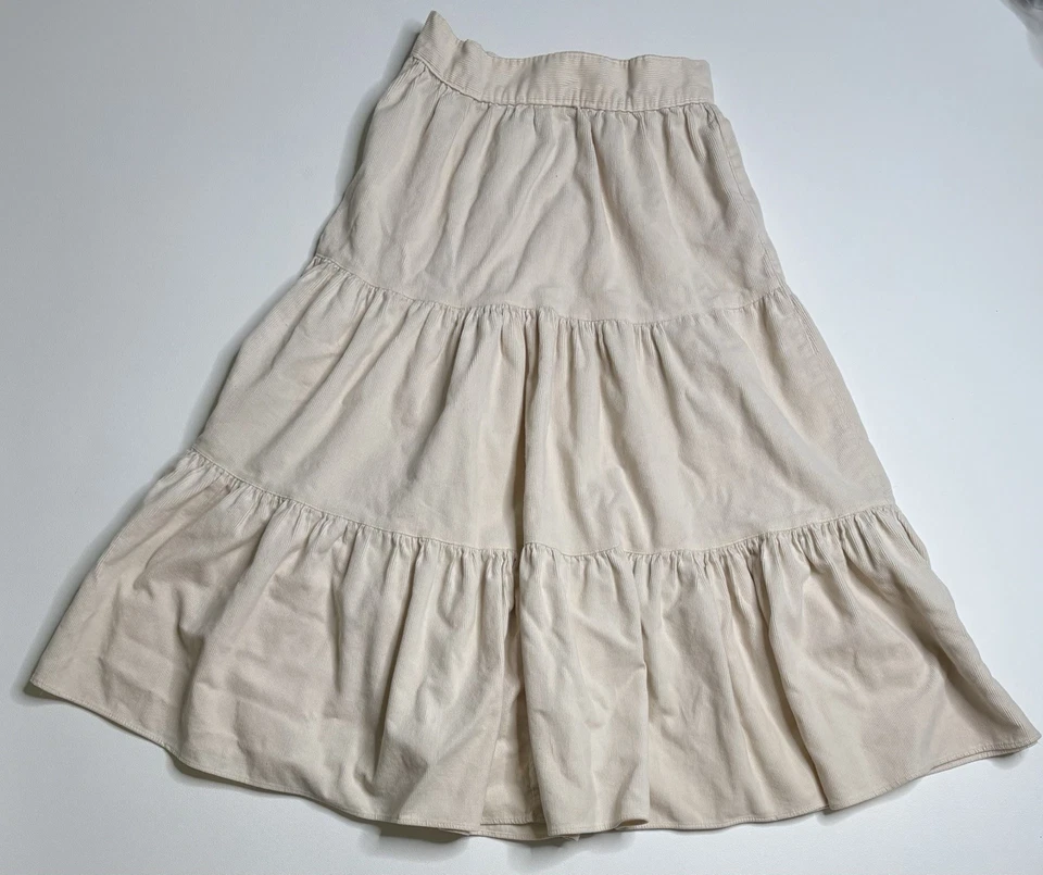 Vintage The Brass Plum Corduroy Pilgrim Peasant Layered Maxi Skirt Size 25” - Image 3 of 4