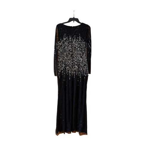 Mac Duggal hochgeschlossen Pailletten verziert Langarm A-Linie Kleid 9226 neu ohne Etikett $ 598 - Bild 7 von 7
