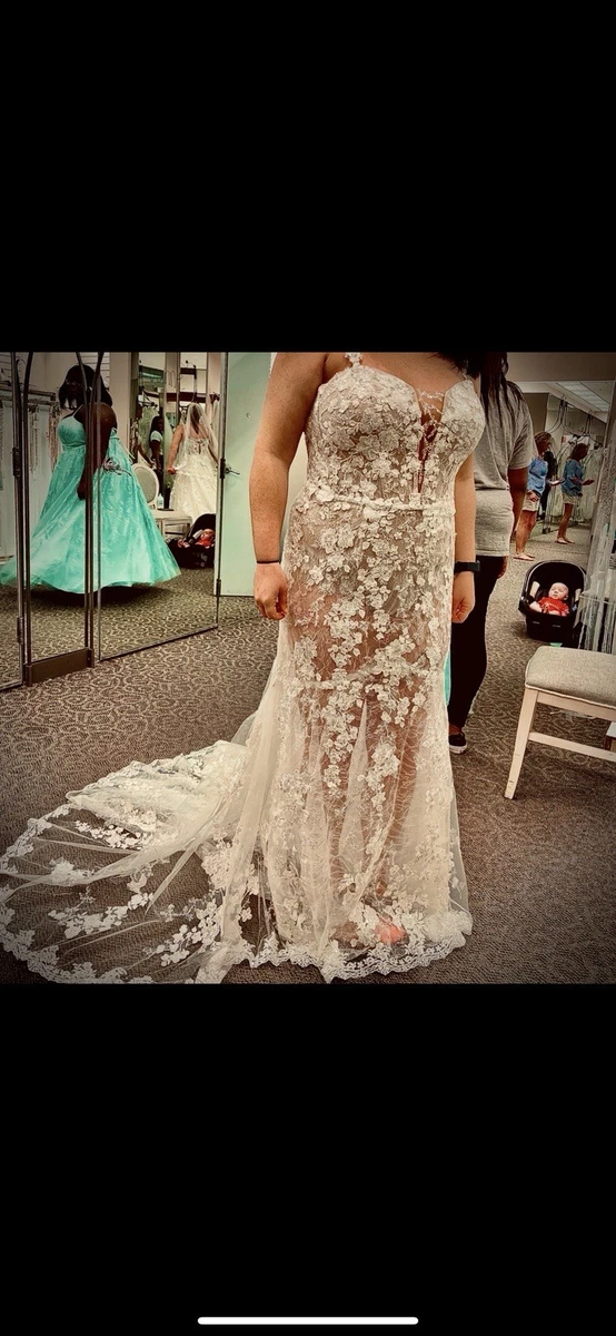 sachin and babi light blue dress Galina Signature + Long Sleeve Sequin Plus Bodysuit Wedding Dress main image 1